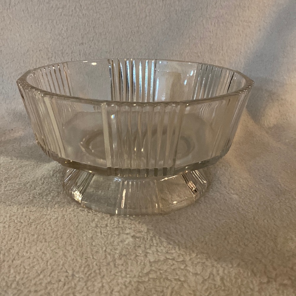 Vintage simple, cut glass bowl.